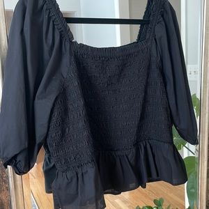 LOFT smocked peplum blouse xl